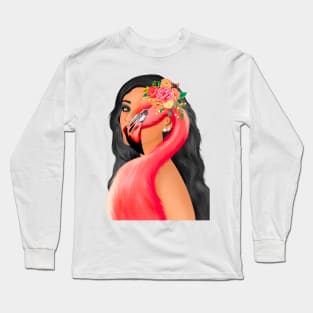 Flamingo girl Long Sleeve T-Shirt